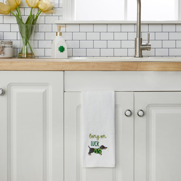 Skl Home Long On Luck 2-Piece Hand Towel Set White