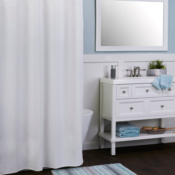 skl home Longborough Fabric Shower Curtain White