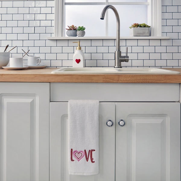 Skl Home Love 2-Piece Hand Towel Set White
