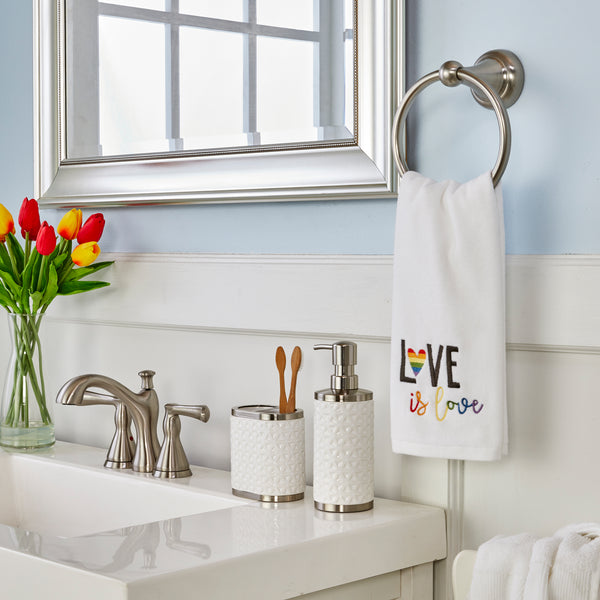 Skl Home Love Is Love 2-Piece Hand Towel Set White