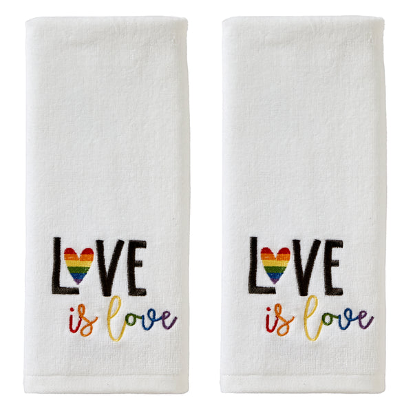 skl home Love Is Love 2-Piece Hand Towel Set White