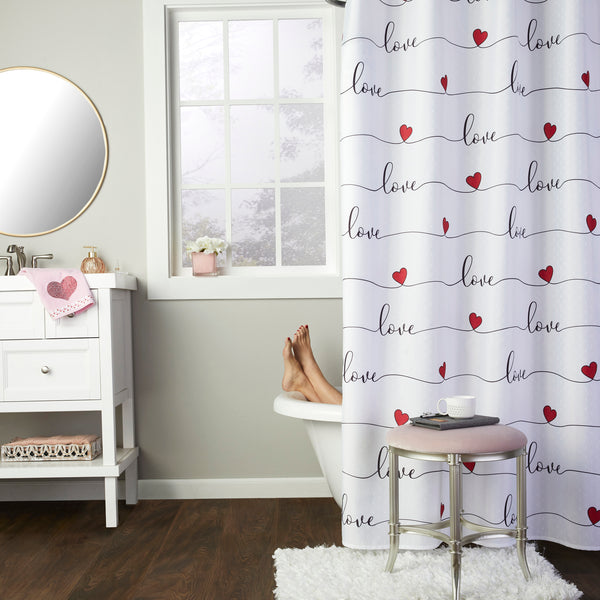 Skl Home Love Script Shower Curtain White/Multi