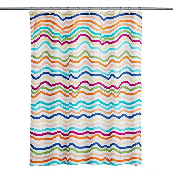 Skl Home Making Waves Fabric Shower Curtain Multi
