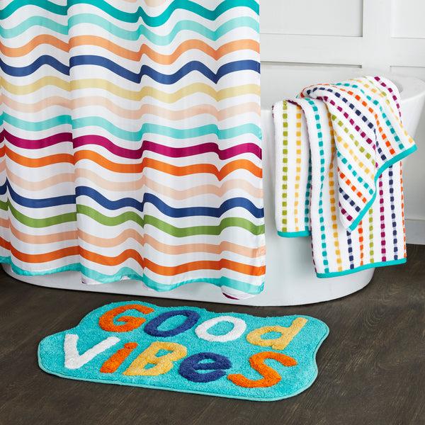 Skl Home Making Waves Fabric Shower Curtain Multi