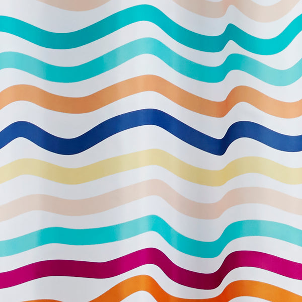 Skl Home Making Waves Fabric Shower Curtain Multi