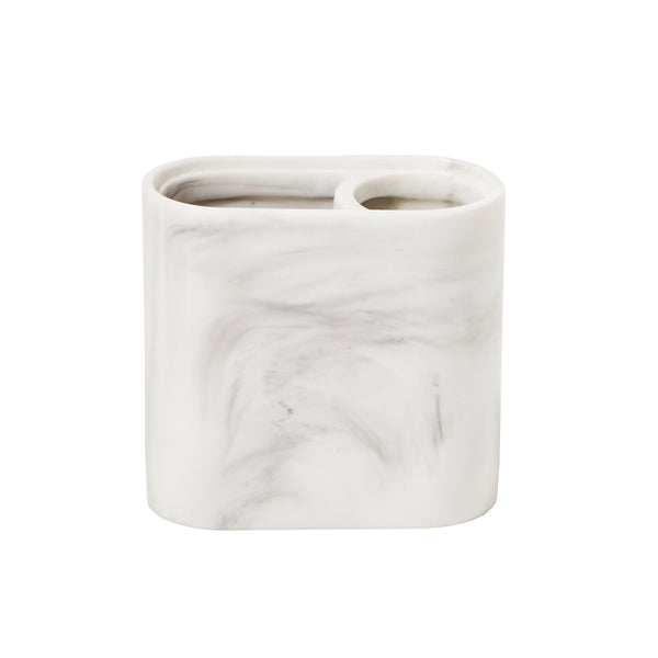 skl home Marble Swirl Toothbrush Holder White/Gray