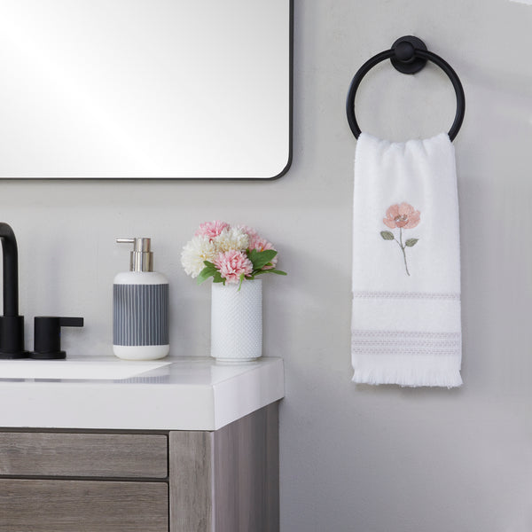 Skl Home Misty Floral 2-Piece Hand Towel Set White