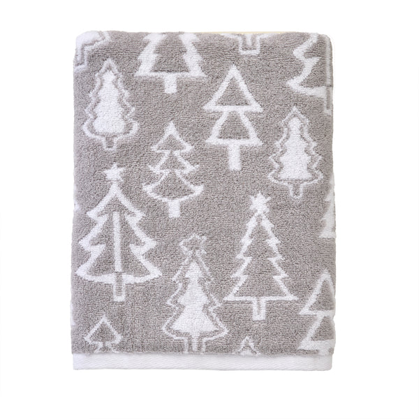 skl home Mod Tree Jacquard Bath Towel Gray