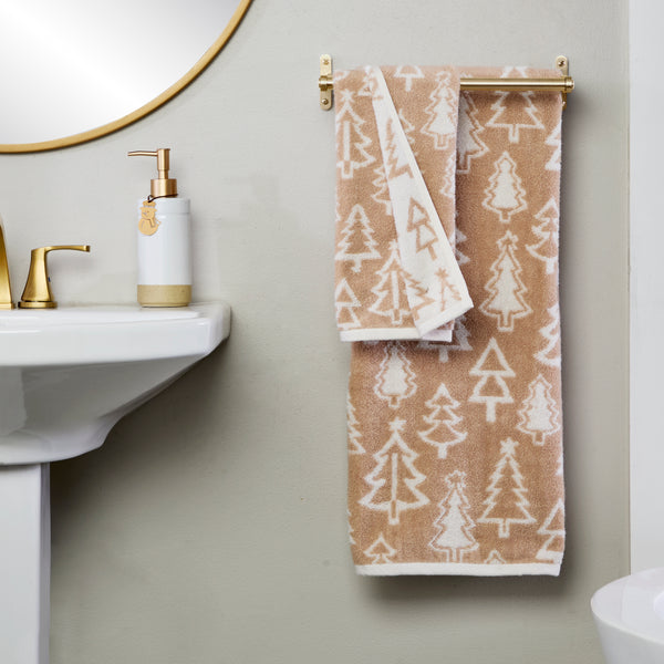 Skl Home Mod Tree Jacquard Bath Towel Tan
