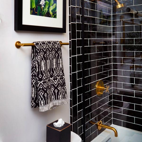 Skl Home Nador Jacquard Bath Towel Black/Linen