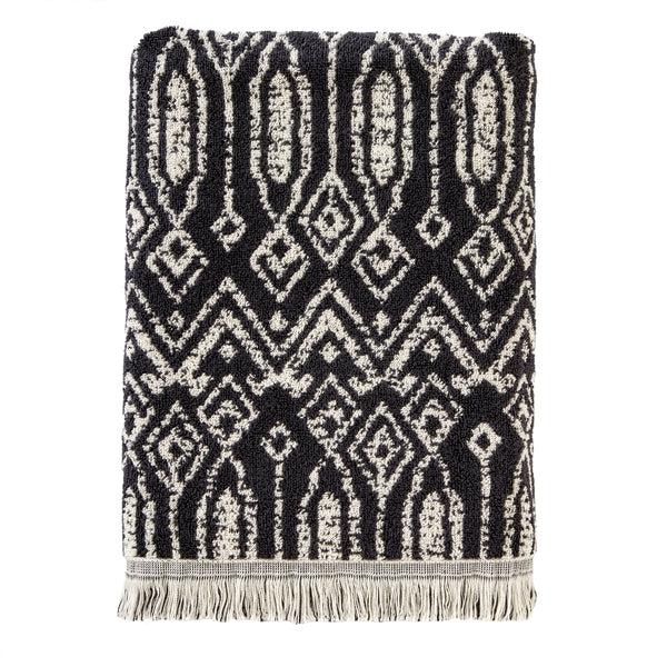 skl home Nador Jacquard Bath Towel Black/Linen