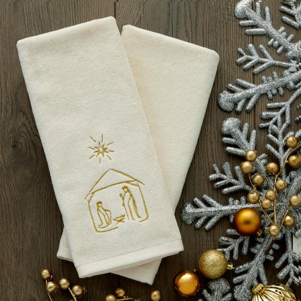 Skl Home Nativity 2-Piece Hand Towel Set Natural