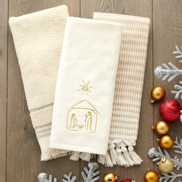 Skl Home Nativity 2-Piece Hand Towel Set Natural