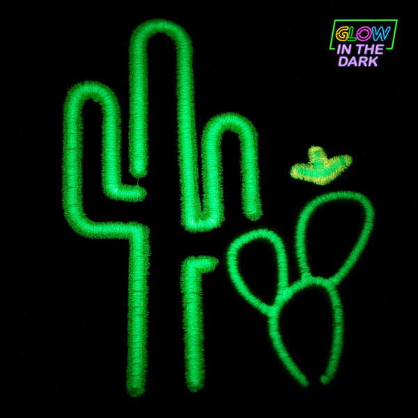 Skl Home Neon Cactus 2-Piece Hand Towel Set Black