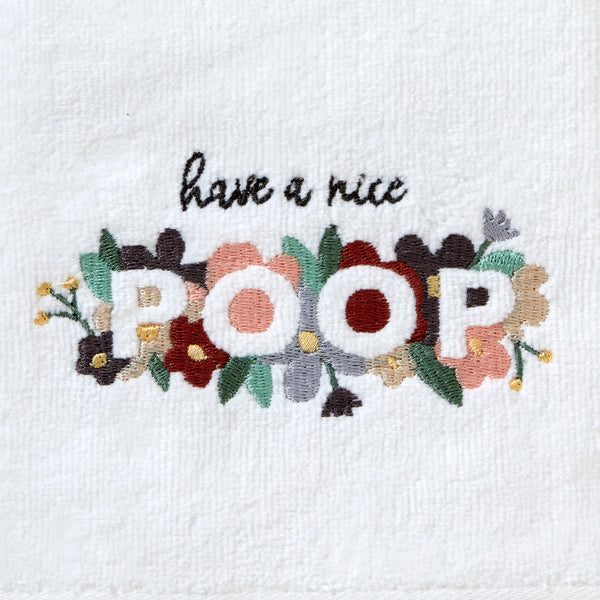 Skl Home Nice Poop 2-Piece Hand Towel Set White