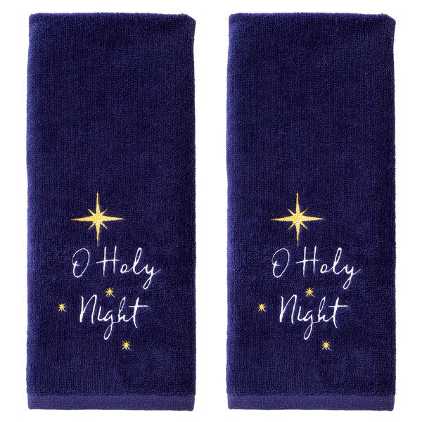 skl home O Holy Night 2-Piece Hand Towel Set Navy