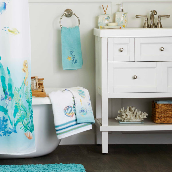 Skl Home Ocean Watercolor Bath Towel White