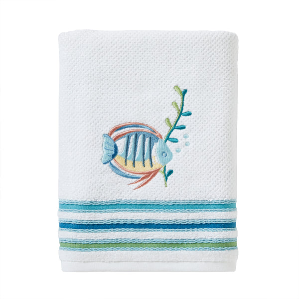 skl home Ocean Watercolor Bath Towel White