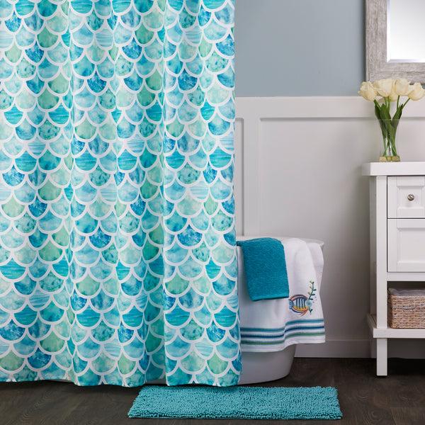 Skl Home Ocean Watercolor Scales Rug Aqua