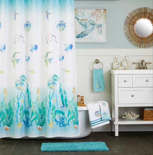 Skl Home Ocean Watercolor Scales Rug Aqua