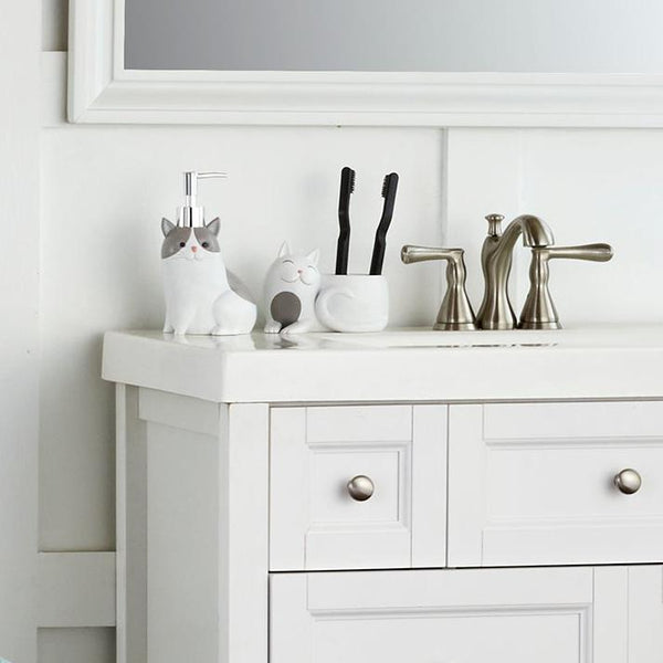 Skl Home Pet Play Cat Toothbrush Holder White