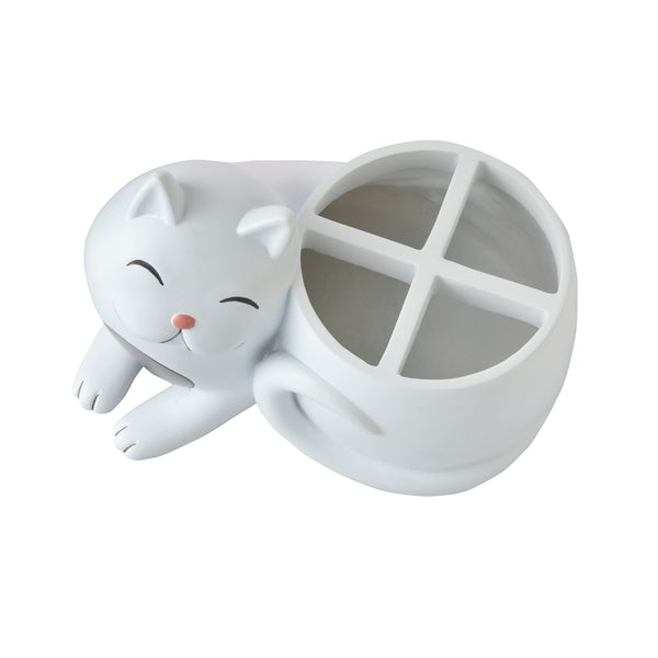 Skl Home Pet Play Cat Toothbrush Holder White