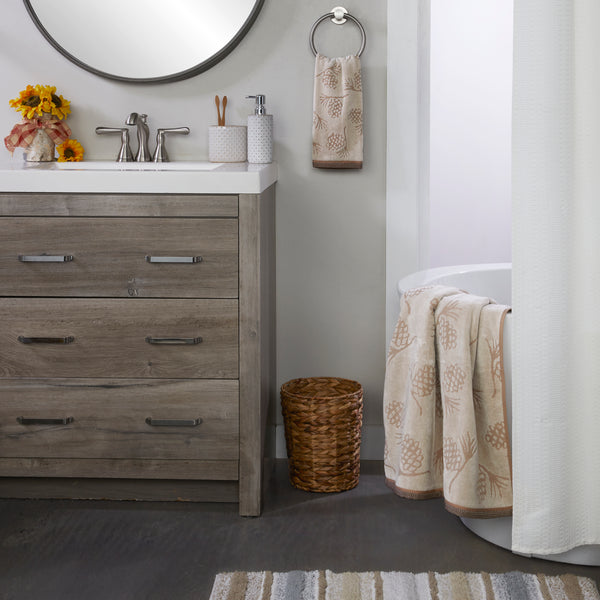 Skl Home Pinecone Jacquard Bath Towel Wheat