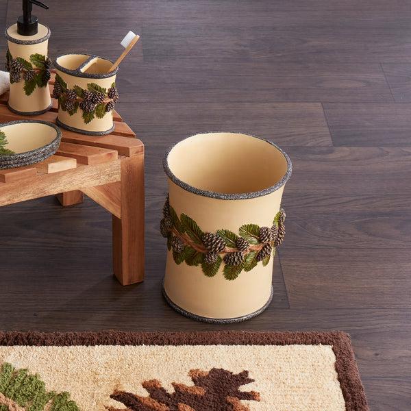 Skl Home Pinehaven Wastebasket Tan/Multi