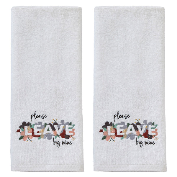 skl home Please Leave 2-Piece Hand Towel Set White