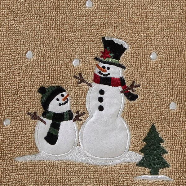 Skl Home Rustic Plaid Snowman Bath Towel Wheat