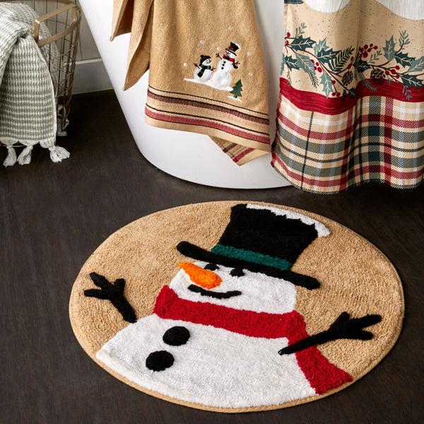 Skl Home Rustic Plaid Snowman Rug Multi