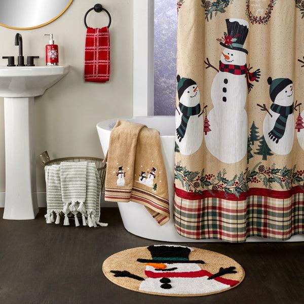Skl Home Rustic Plaid Snowman Rug Multi