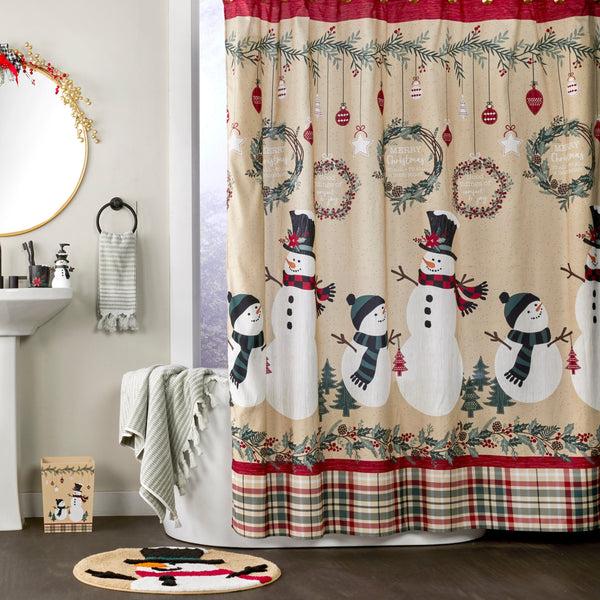 Skl Home Rustic Plaid Snowman Rug Multi