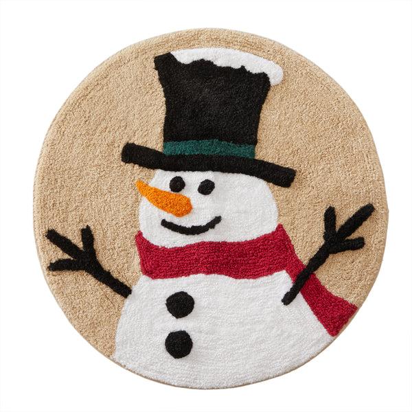 skl home Rustic Plaid Snowman Rug Multi