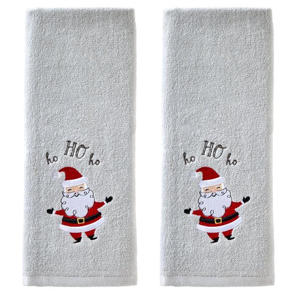 skl home Santa 2-Piece Hand Towel Set Gray