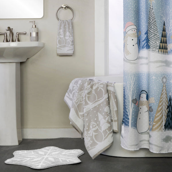Skl Home Scenic Snowman Jacquard Bath Towel Gray