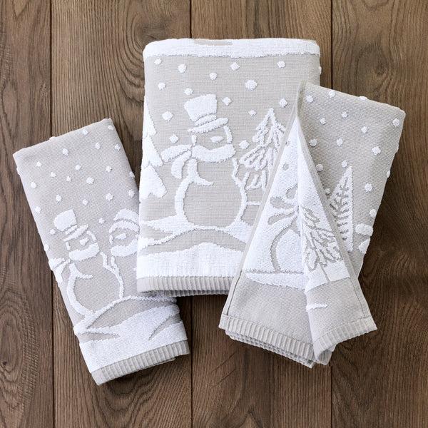Skl Home Scenic Snowman Jacquard Bath Towel Gray