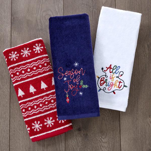 Skl Home Season Of Joy 2-Piece Hand Towel Set Navy