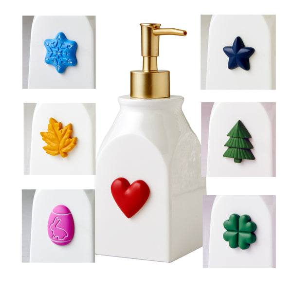 Skl Home Seasonal Lotion/Soap Dispenser White/Gold
