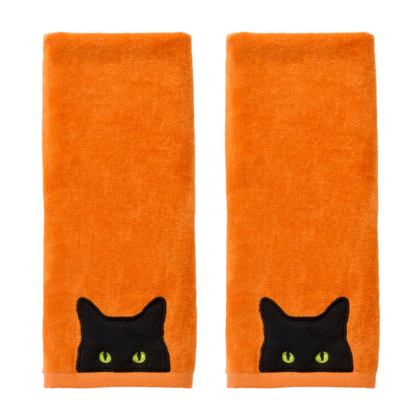 skl home Shadow Eyes 2-Piece Hand Towel Set Orange