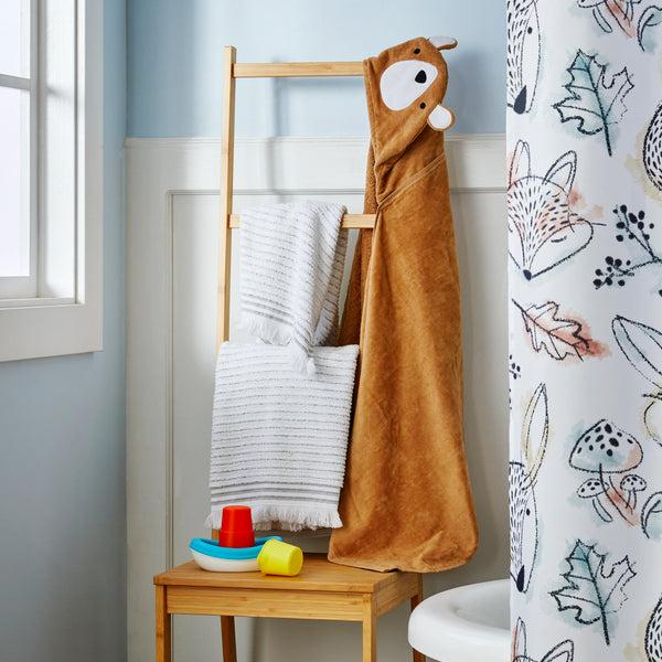 Skl Home Sketched Woodland Hooded Towel Brown