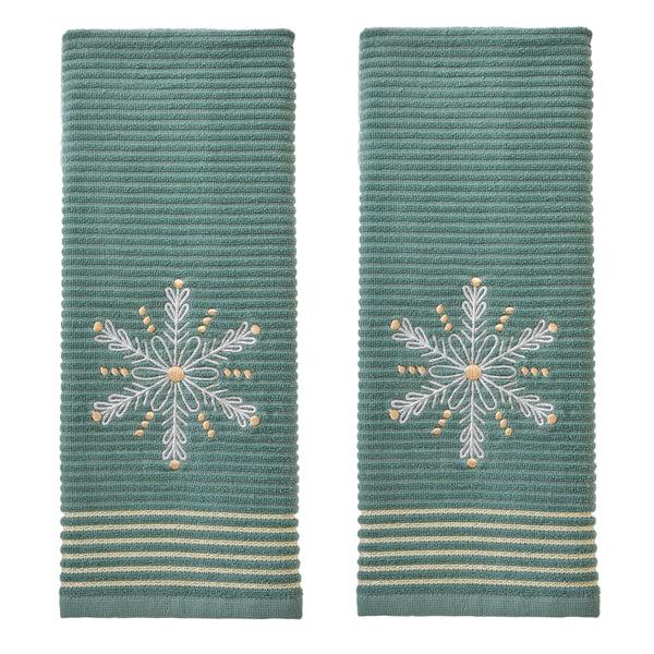 skl home Snowflake 2-Piece Hand Towel Set Sage