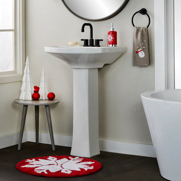 Skl Home Snowflake Winter Rug Red