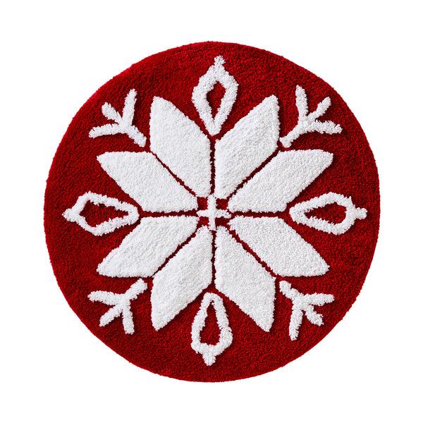 skl home Snowflake Winter Rug Red