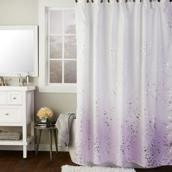 skl home Splatter Fabric Shower Curtain Purple