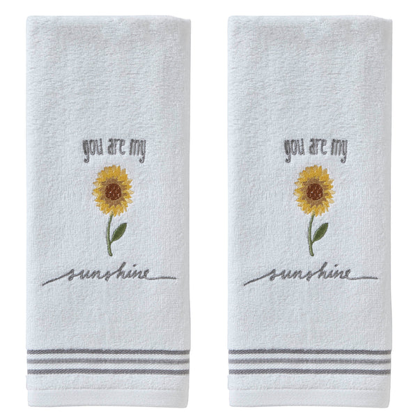 skl home Sunshine 2-Piece Hand Towel Set White