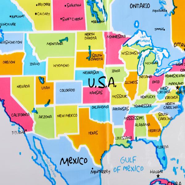 Skl Home The World PEVA Shower Curtain Multi