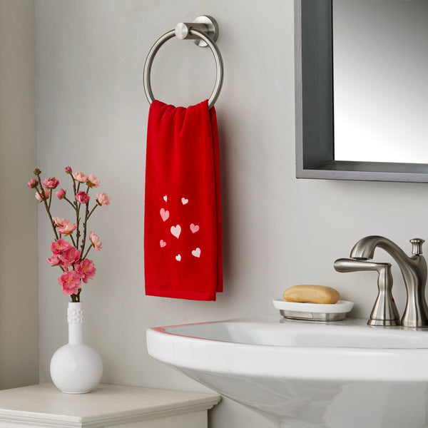 Skl Home Tossed Hearts 2-Piece Hand Towel Set Red
