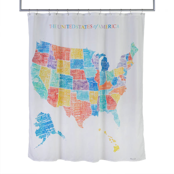 Skl Home United States Map Shower Curtain Multi