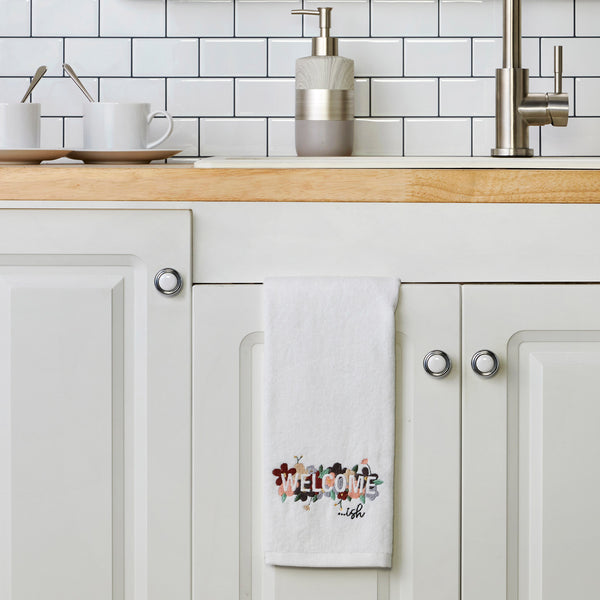 Skl Home Welcome-ish 2-Piece Hand Towel Set White